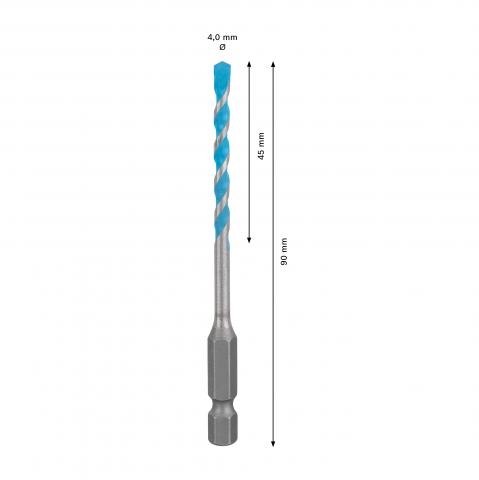 Свредло Bosch EXPERT HEX-9 Multi Construction 4x45x90 мм, снимка 3 - Свредла универсални