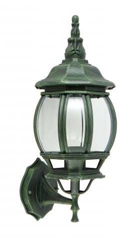 ГЛ Валенсия долен носач стъкло метал зелена патина - Градински лампи
