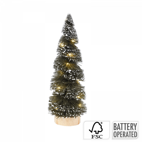 Коледна елха, зелена с LED светлини 20см - Светещи фигури