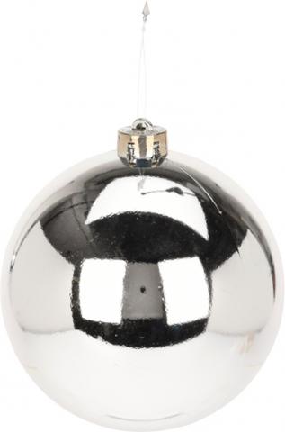 Топка 10 см сребърна 3 дизайна, снимка 4 - Коледни топки