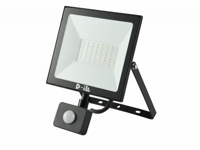 LED прожектор със сензор 50W 5700 LM 6000К IP44 черен - Led прожектори