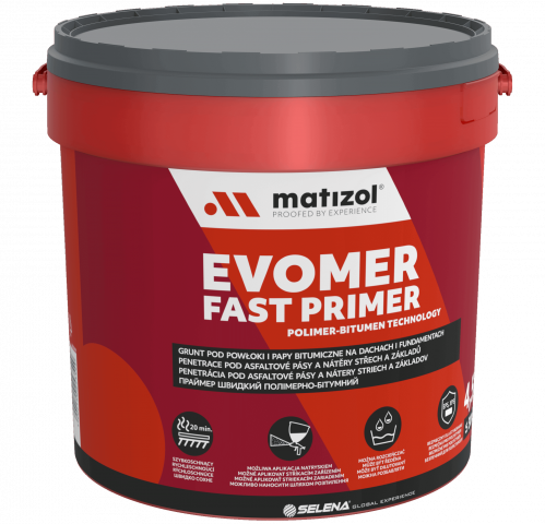 Бърз битумен грунд Matizol Evomer 9 кг - Мазилки и грундове
