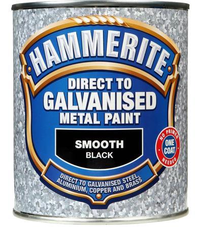 Боя за цветни метали Hammerite 0.75л,черна - Бои 3в1