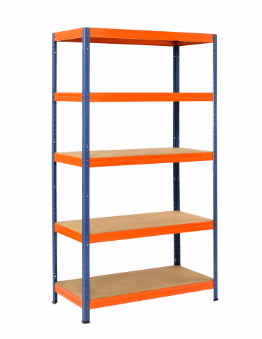 Стелаж 180х100х50 см 5х350 кг различни цветове, снимка 2 - Метални стелажи