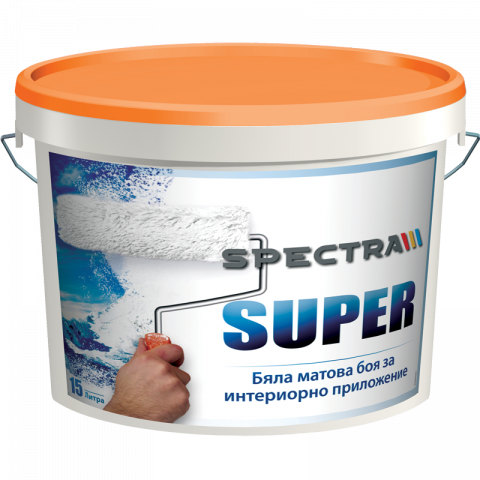 Бяла интериорна боя Spectra Super 2.5л., мат - Бели бои