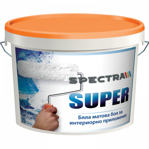 Бяла интериорна боя Spectra Super 2.5 л мат - Бели бои