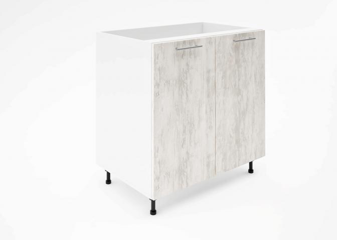 Крафт D6 долен шкаф с две врати (за мивка) 80см, светло дърво - Модулни кухни с онлайн поръчка