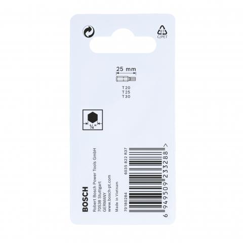 Комплект битове Impact Control T 25 мм Bosch 3 бр., снимка 4 - Битове