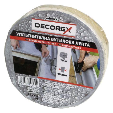 Decorex лента бутилова черна 1ммX40ммX10M - Хоби ленти