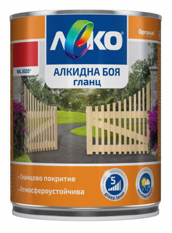 Алкидна боя гланц Леко RAL 9016 2.5 л - Бои за метал