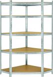 Ъглов стелаж поцинкован 180х90х90x40x40 см 5x175 кг