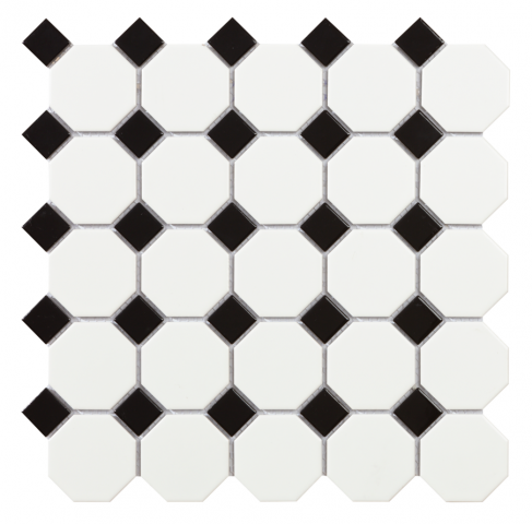 Мозайка Octogon White Matt 29.5x29.5 - Стъклено-каменни