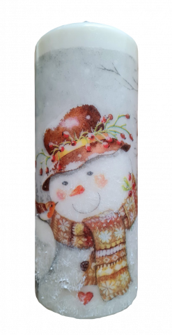 Коледна свещ ръчно изработена 15 см., снимка 2 - Коледни артикули