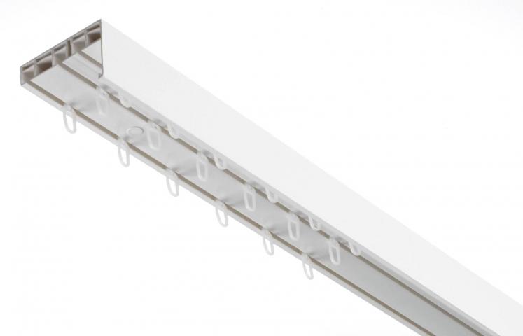 Троен PVC корниз с бленда 250 см бял, снимка 2 - Пластмасови корнизи