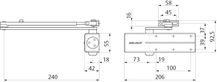 Автомат за врата, стандартно рамо EN2/3/4/5, сребро, снимка 2 - Аксесоари за врати