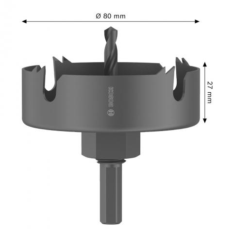 Боркорона Bosch WD 80 мм, снимка 2 - Боркорони за дърво