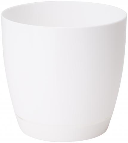 Саксия Toscana ф13см, бяла с клик-подложка - Пластмасови саксии