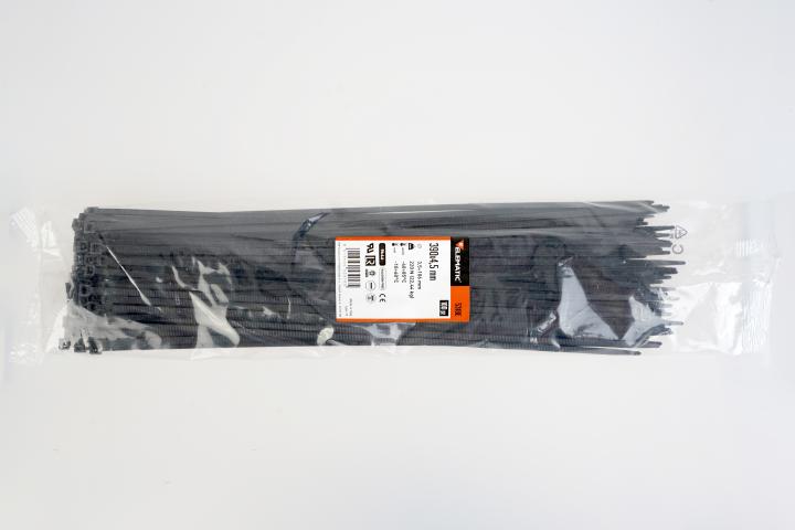 Elematic Кабелни превръзки 390/4.5 черни 5318/E - 100 бр, снимка 2 - Крепежни изделия