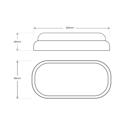 LED плафон DAVO Oval 8W 720LM 4000K IP64 черен, снимка 4 - Градински лампи