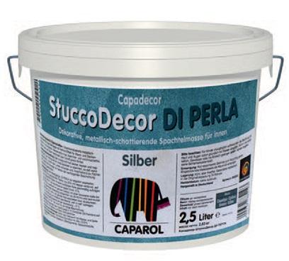 Декоративна шпакловка Stucco DI PERLA 2.5л, сребро - Ефектни бои за стени