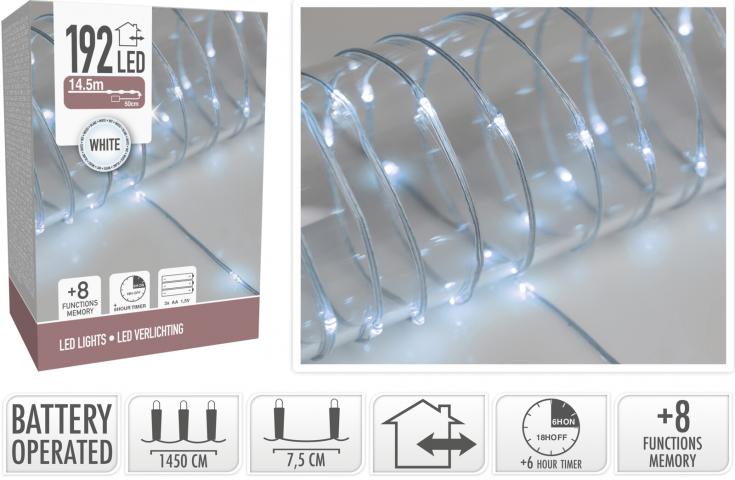 Светлинен маркуч 192 LED IP44, бяла светлина - Коледно осветление