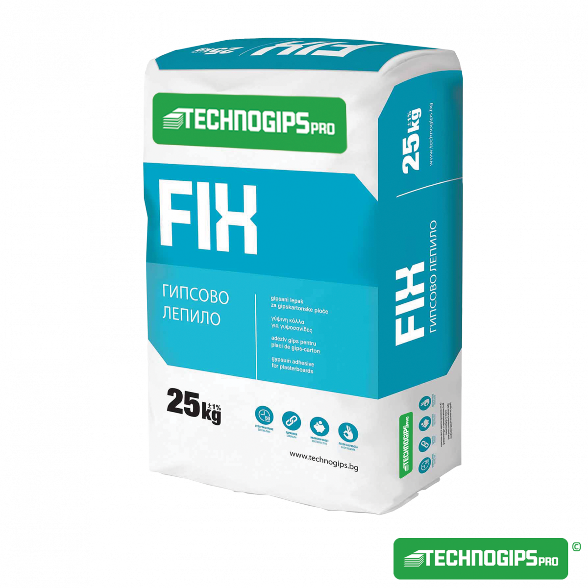 Technogips Pro FIX gypsum board adhesive, 25 kg
