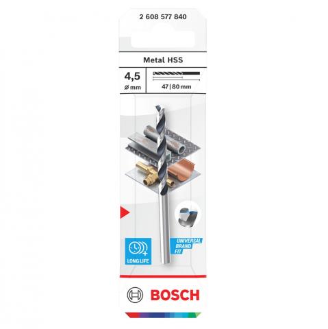 Свредло Bosch Metal HSS 4.5х47х80 мм, снимка 2 - Свредла за метал