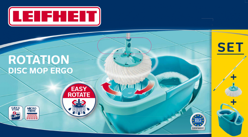 Комплект за почистване Disc Mop Leifheit, снимка 3 - Мопове
