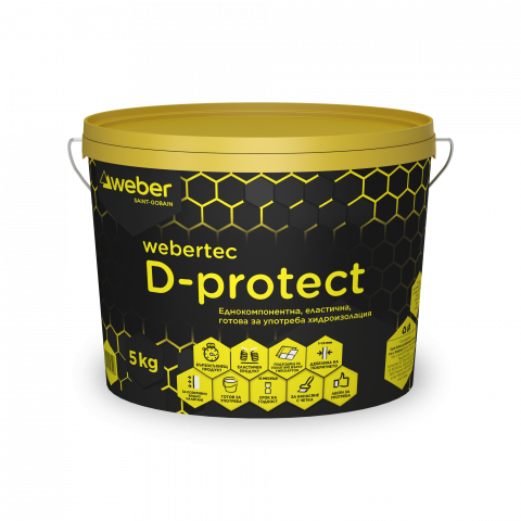 Хидроизолационна мембрана Webertec D-protect 5 кг - Смеси за хидроизолация