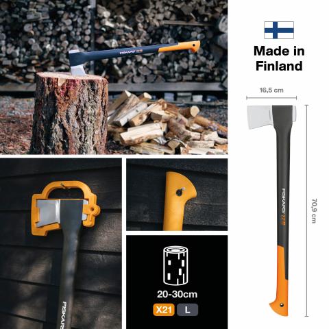 Брадва за цепене Fiskars Х21, снимка 2 - Брадви