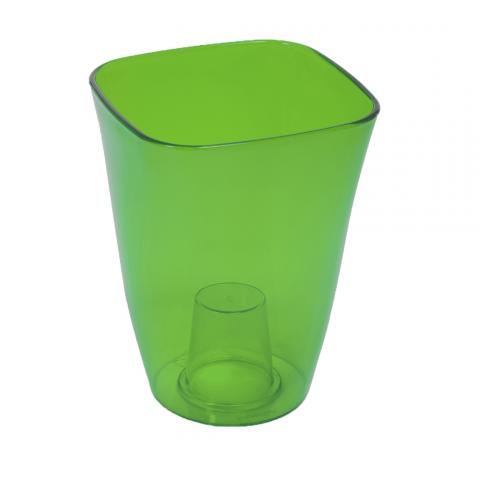 Кашпа ФЛОРА Ф:12,7 см, зелена - Пластмасови кашпи