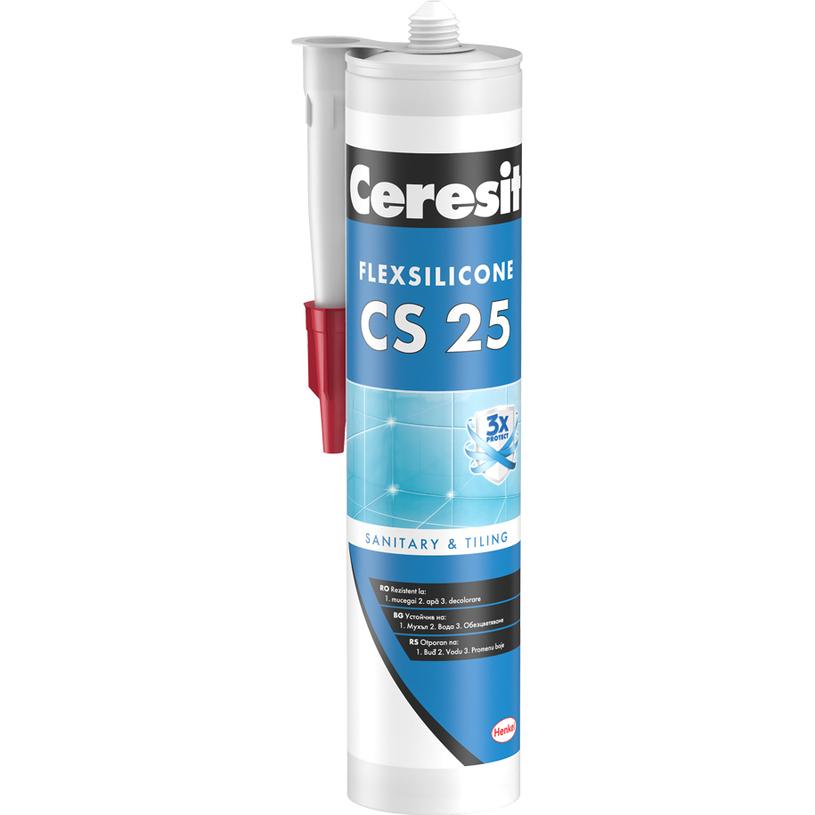 Санітарний силікон Ceresit CS 25 TrioProtect, білий, 280 мл