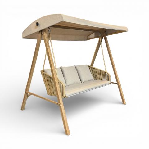 Люлка Bonita 200х132х176 см триместна с възглавнички - Метални люлки