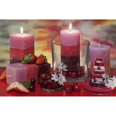 Свещ колона 70х140 малина/ ягода/ череша - Свещи