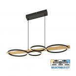 LED полилей MATTEO 38W 1529lm, 3000-4000-6400K, черно+дърво