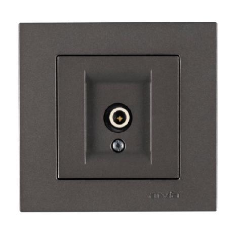 KAREN антрацит розетка TV крайна IEC мъжки 18dB - Ключове и контакти