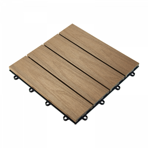 Декинг WPC плочкa PREMIUM 30х30x2,8cm, Тиково дърво - Дървени плочки