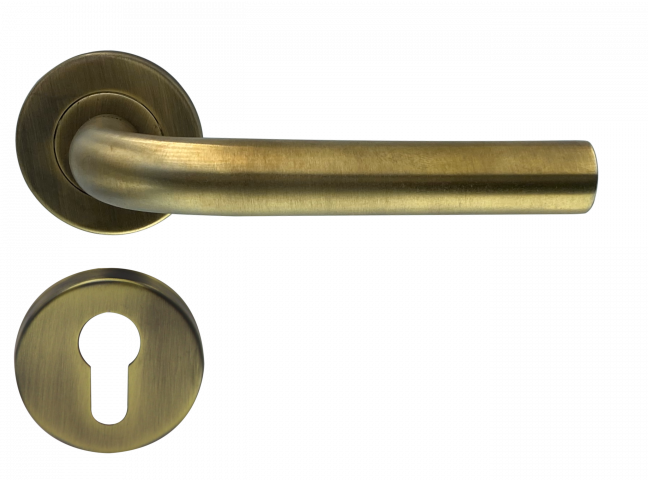 Дръжка Condi с кръгла розетка м.201 секр. ключ античен месинг - Дръжки
