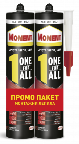 Промо пакет монт. лепило Moment OneForAll Flextec бяло 2х440г - Монтажни лепила