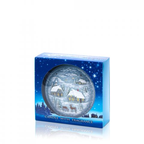 Свещ диск 130 мм зимен пейзаж, снимка 3 - Коледни артикули