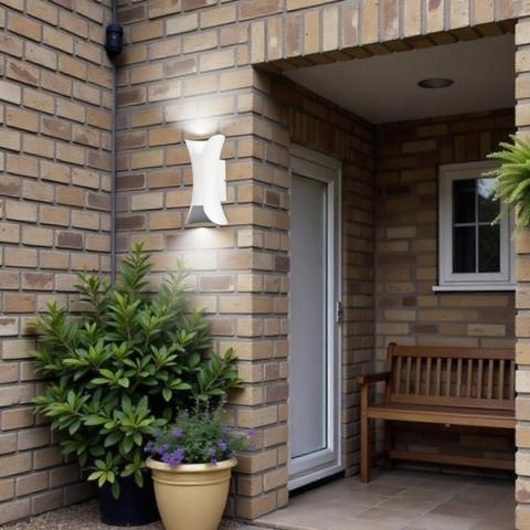 LED фасаден аплик Boston 10W 230V IP65 бял, снимка 8 - Градински лампи