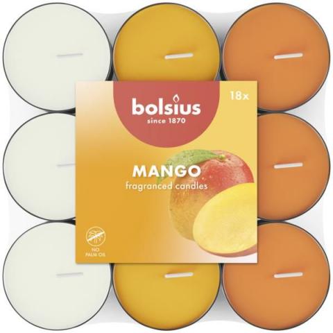 Чаени свещи ароматни Bolsius 18 бр. Манго - Свещи