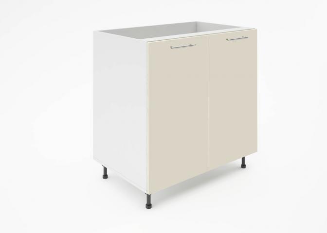 Крафт D6 долен шкаф с две врати (за мивка) 80см, крем гланц - Модулни кухни с онлайн поръчка