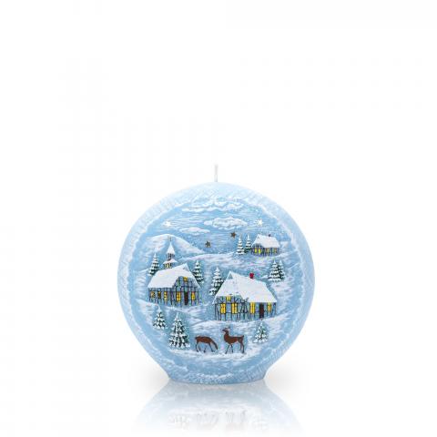 Свещ диск 130 мм зимен пейзаж, снимка 2 - Коледни артикули