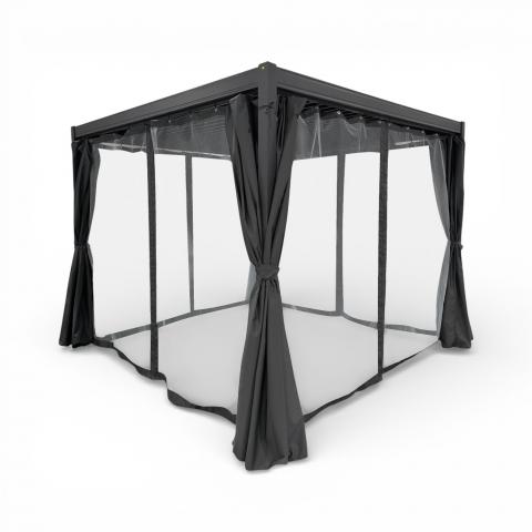 Пергола Louvre 300x300xH240 cм,  стоманена, тъмно кафява - Павилиони метални