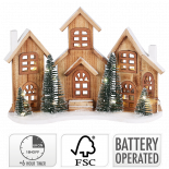 Дървени LED къщички 38х12х27см
