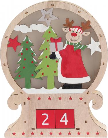 Коледен календар 23х4,5х30см, 
дърво, снимка 2 - Коледни фигури