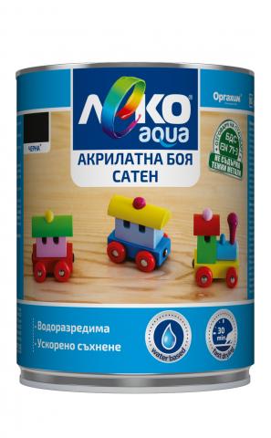 Акрилатна боя Леко Aqua сатен 0.7 л черна - Бои за метал