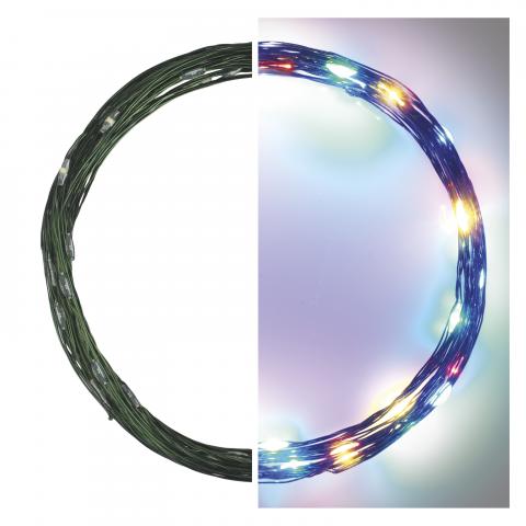 LED коледна верига зелена, 4м многоцветна, снимка 2 - Светеща верига