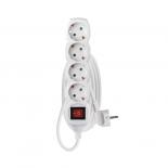 Разклонител 4x2P+E Schuko, кабел 1.5м/1,5мм2, с ключ бял, Emos